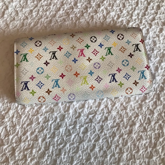 Authentic Louis Vuitton Sarah wallet long multicolore white Tresor Portefeiull - Picture 15 of 16